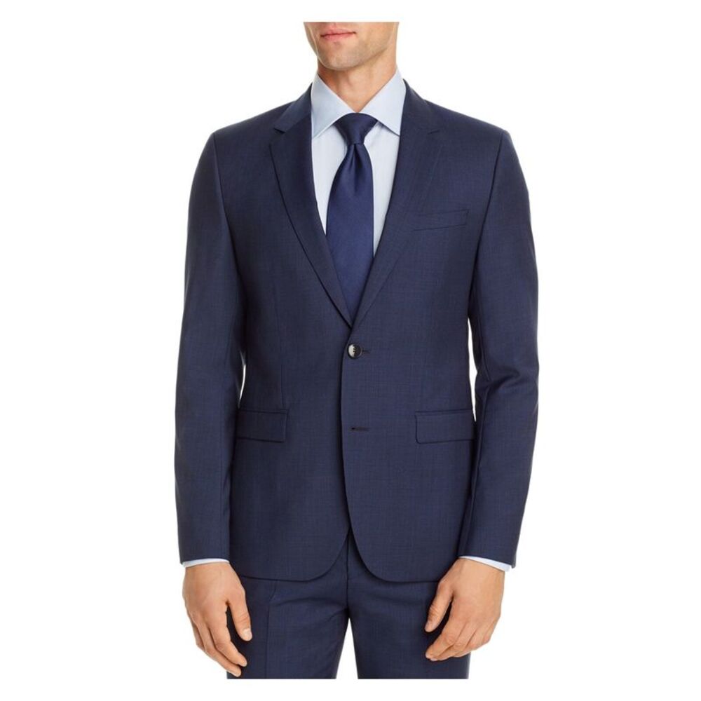 HUGO BOSS Mens Astian Blue Extra Slim Fit Suit Separate Blazer 40 Short